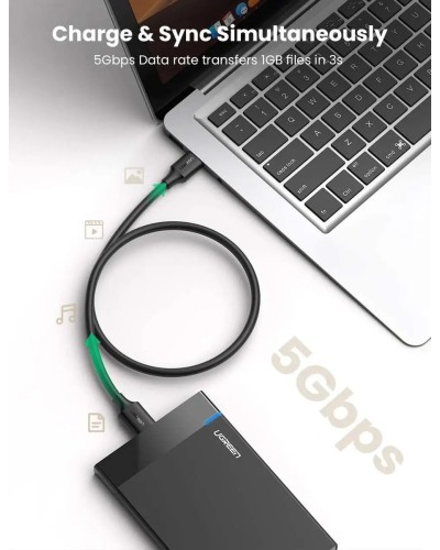 Кабель UGREEN US130 USB 3.0 A Male to Micro USB 3.0 Male Cable 0.5m (Black)(UGR-10840) (UGR-10840)