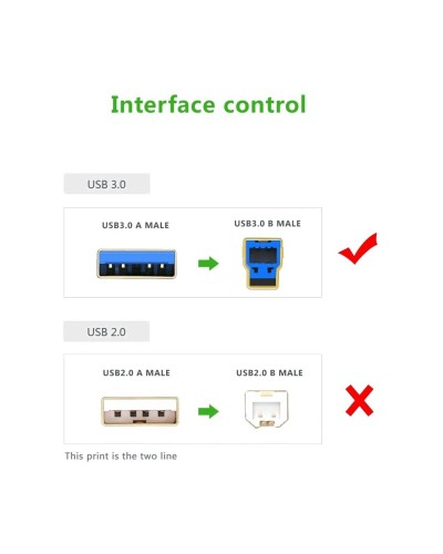 Кабель UGREEN US210 USB 3.0 AM to BM Print Cable 2m (Black ） (UGR-10372) (UGR-10372)