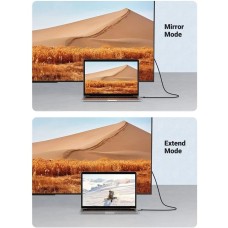 Кабель UGREEN MM142 USB-C to HDMI Male to Male Cable Aluminum Shell 1.5m (Gray Black)(UGR-50570) (UGR-50570)