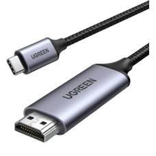 Кабель UGREEN MM142 USB-C to HDMI Male to Male Cable Aluminum Shell 1.5m (Gray Black)(UGR-50570) (UGR-50570)