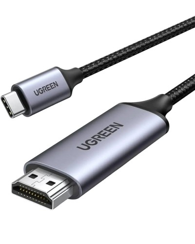 Кабель UGREEN MM142 USB-C to HDMI Male to Male Cable Aluminum Shell 1.5m (Gray Black)(UGR-50570) (UGR-50570)