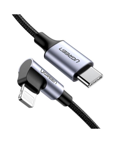 Кабель UGREEN US305 USB-C to Lightning Angled Cable Aluminum Shell Braided 1m(UGR-60763) (UGR-60763)