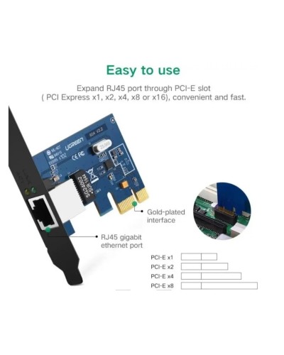 Мережева карта UGREEN US230 Gigabit 10/100/1000Mbps PCI Express Network Adapter(UGR-30771) (UGR-30771)