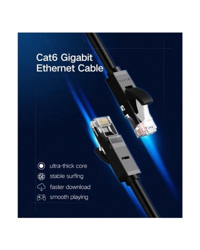 Мережевий кабель UGREEN NW102 Cat 6 U/UTP Lan Flat Cable 5m (Black)(UGR-50176) (UGR-50176)