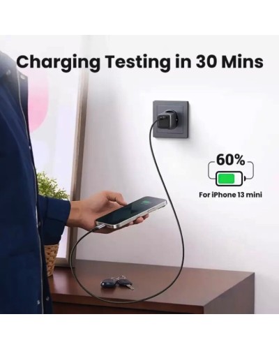 Зарядний пристрій UGREEN CD319 USB-C GaN Fast Charger 30W EU (Space Gray)(UGR-90666) (UGR-90666)