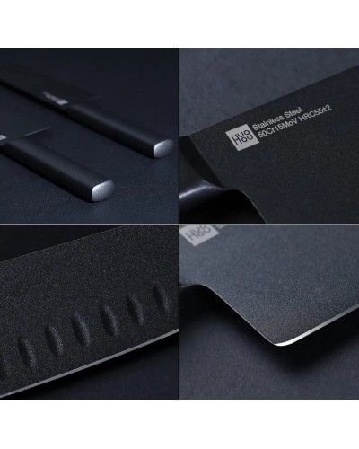 Набір ножів з 2 предметів Xiaomi HuoHou Heat Knife Set Black 2 pcs (HU0015)