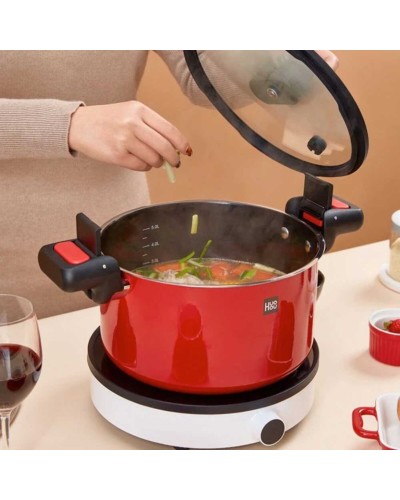 Кастрюля-cкороварка Xiaomi HuoHou Stainless Steel Enamel Micro Pressure Cooker (Red) (HU0160)