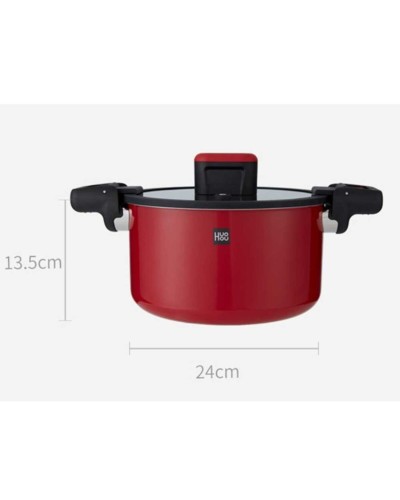 Кастрюля-cкороварка Xiaomi HuoHou Stainless Steel Enamel Micro Pressure Cooker (Red) (HU0160)