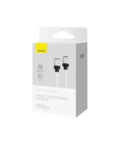 Кабель Baseus CoolPlay Series Fast Charging Cable Type-C to Type-C 100W 2m White (CAKW000302)