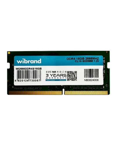 DDR4 Wibrand 16GB 2666MHz CL19 SODIMM (WI2666DDR4S/16GB)