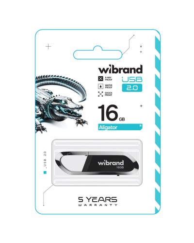 Flash Wibrand USB 2.0 Aligator 16Gb Black (WI2.0/AL16U7B)