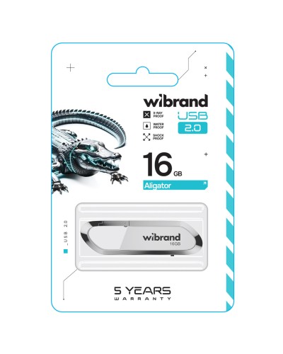 Flash Wibrand USB 2.0 Aligator 16Gb White (WI2.0/AL16U7W)