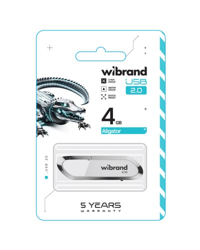 Flash Wibrand USB 2.0 Aligator 4Gb White (WI2.0/AL4U7W)