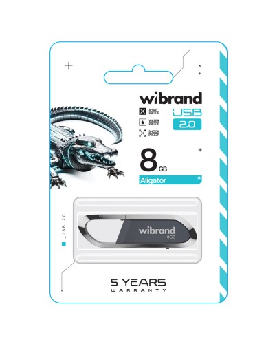 Flash Wibrand USB 2.0 Aligator 8Gb Grey (WI2.0/AL8U7G)