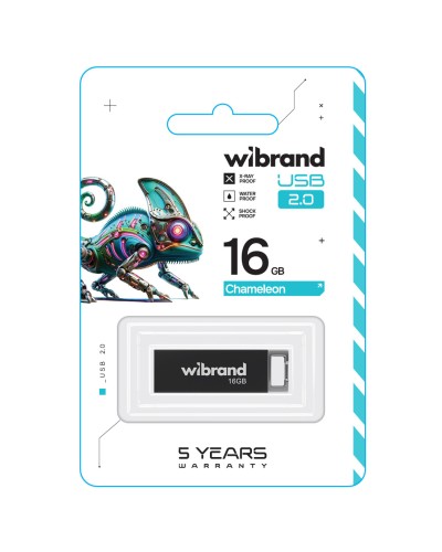 Flash Wibrand USB 2.0 Chameleon 16Gb Black (WI2.0/CH16U6B)