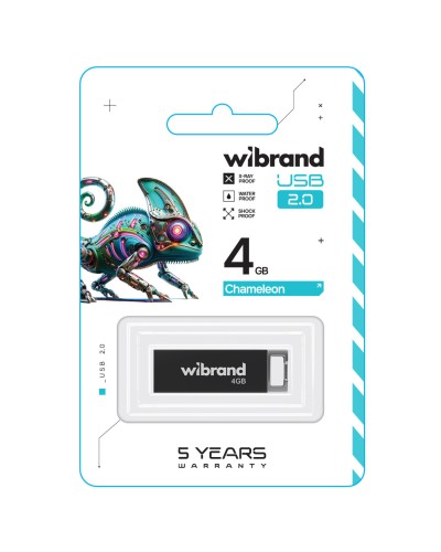 Flash Wibrand USB 2.0 Chameleon 4Gb Black (WI2.0/CH4U6B)