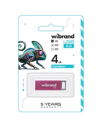 Flash Wibrand USB 2.0 Chameleon 4Gb Pink (WI2.0/CH4U6P)