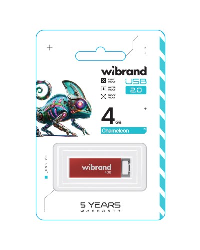 Flash Wibrand USB 2.0 Chameleon 4Gb Red (WI2.0/CH4U6R)