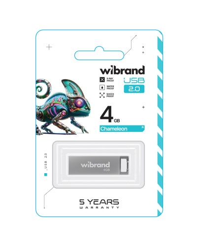 Flash Wibrand USB 2.0 Chameleon 4Gb Silver (WI2.0/CH4U6S)