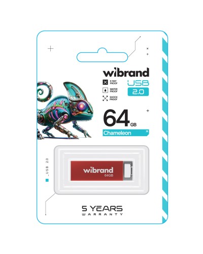 Flash Wibrand USB 2.0 Chameleon 64Gb Red (WI2.0/CH64U6R)