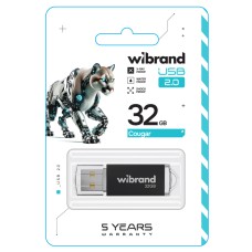 Flash Wibrand USB 2.0 Cougar 32Gb Black (WI2.0/CU32P1B)