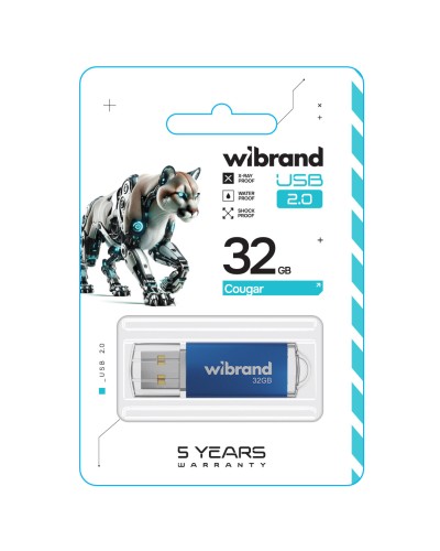 Flash Wibrand USB 2.0 Cougar 32Gb Blue (WI2.0/CU32P1U)