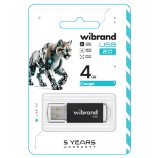 Flash Wibrand USB 2.0 Cougar 4Gb Black (WI2.0/CU4P1B)