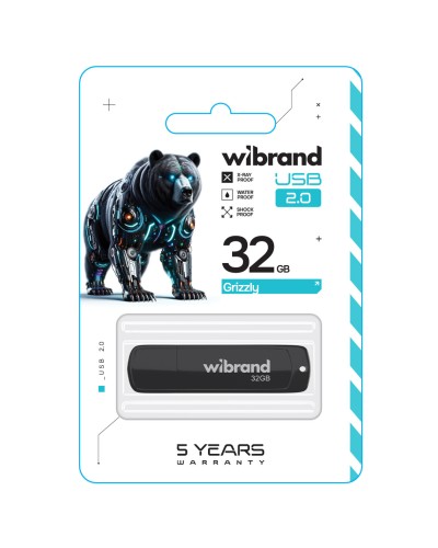 Flash Wibrand USB 2.0 Grizzly 32Gb Black (WI2.0/GR32P3B)