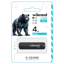 Flash Wibrand USB 2.0 Grizzly 4Gb Black (WI2.0/GR4P3B)