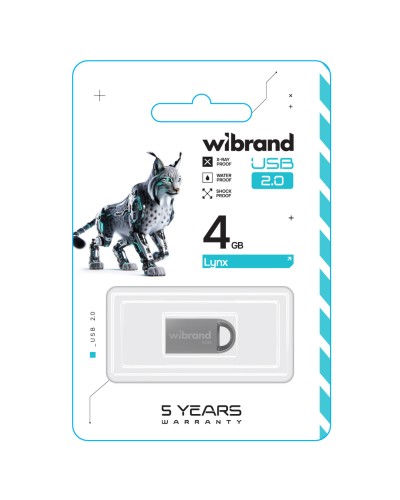 Flash Wibrand USB 2.0 Lynx 4Gb Silver (WI2.0/LY4M2S)