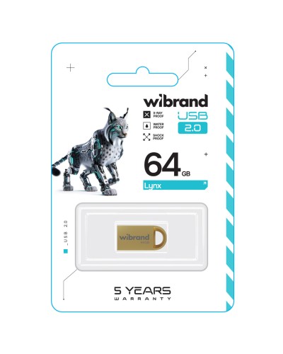 Flash Wibrand USB 2.0 Lynx 64Gb Gold (WI2.0/LY64M2G)