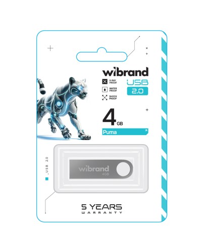 Flash Wibrand USB 2.0 Puma 4Gb Silver (WI2.0/PU4U1S)