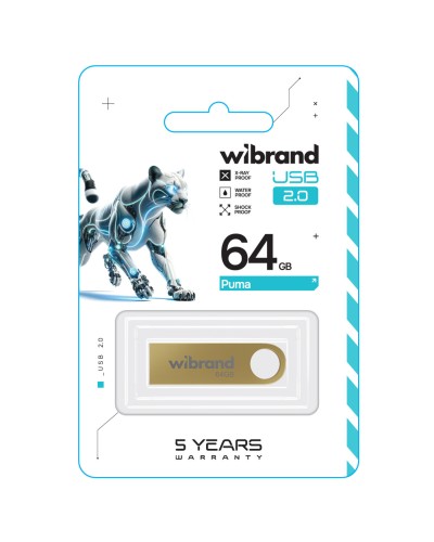 Flash Wibrand USB 2.0 Puma 64Gb Gold (WI2.0/PU64U1G)