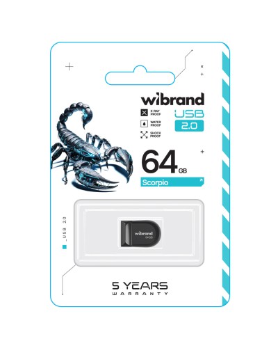 Flash Wibrand USB 2.0 Scorpio 64Gb Black (WI2.0/SC64M3B)