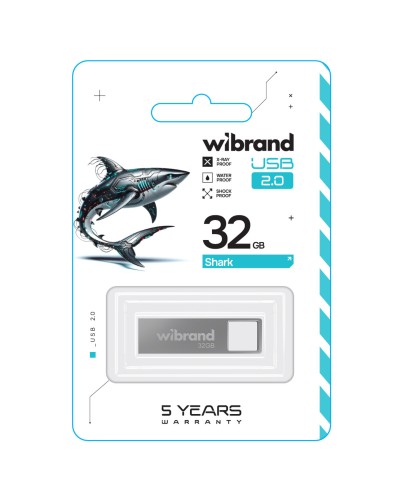 Flash Wibrand USB 2.0 Shark 32Gb Silver (WI2.0/SH32U4S)