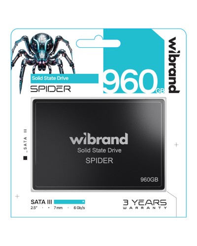 SSD Wibrand Spider 960GB 2.5" 7mm SATAIII Standard (WI2.5SSD/SP960GBST)