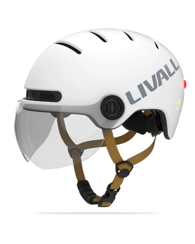 Захисний шолом Livall L23 (L) Ivory White (58-62см), сигнал поворотів та стопів, додаток, зйомний візор (пульт BR80 в комплекті не іде) (LIV-000L23-4310)