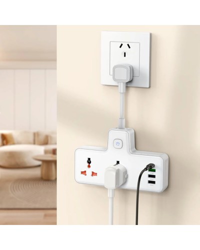 Мережевий подовжувач HOCO AC12 Reise 2-position expansion socket(PD30W/1C3A) (US) White (6942007607087)