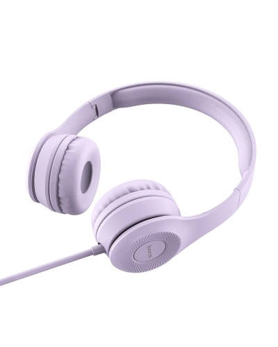 Навушники HOCO W21 Graceful charm wire control headphones Purple (6931474708304 )