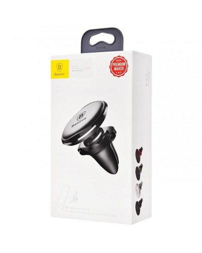 Тримач для мобільного Baseus Magnetic Car Mount Phone Holder with Cable Clip Air Vent Version Cluster Black (C40141201113-00)