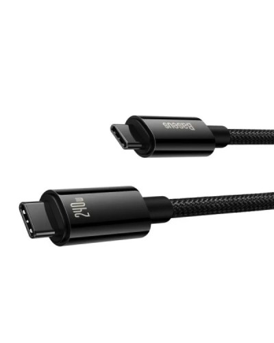 Кабель Baseus Tungsten Gold Fast Charging Data Cable Type-C to Type-C 240W 1m Black (CAWJ040001)