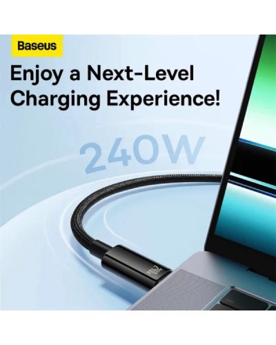 Кабель Baseus Tungsten Gold Fast Charging Data Cable Type-C to Type-C 240W 1m Black (CAWJ040001)