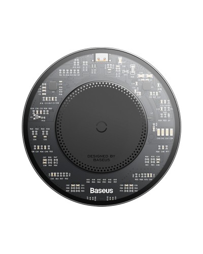 Бездротовий зарядний пристрій Baseus Simple 2 Wireless Charger 15W Cluster Black（Include: Cable Type-C To Type-C 24W 12V/2A 1m Cluster Black) (CCJJ050001)