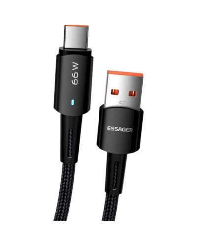 Кабель ESSAGER Sunset Type-C 6A USB charging and data Fully compatible cable 0.5m Black (EXCT-CGB01)