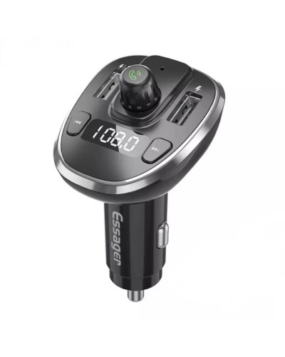 Автобільний зарядний пристрій ESSAGER Dynamic Car Bluetooth MP3 Car Charger Sliver (ECCFM-DG10)