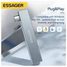 USB-hub ESSAGER (opp bag) Fengyang 3 in 1 Splitter Silver (EHBC03-FY10-P)
