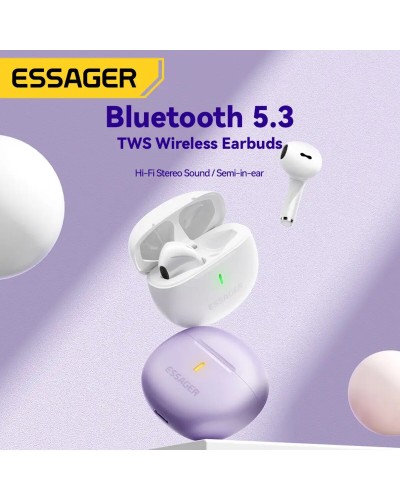 Навушники ESSAGER (color box) Shining TWS Bluetooth earphones White (EEJTW-SL02)