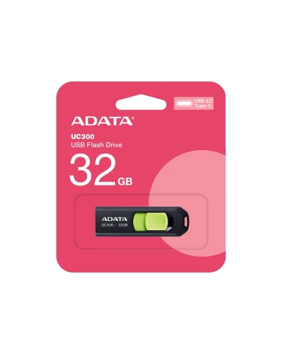 Flash Adata USB 3.2 Gen1 UC300 Type-C 32Gb Black/Green (ACHO-UC300-32G-RBK/GN)