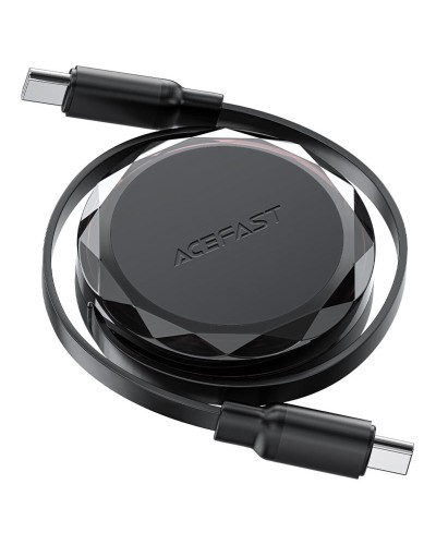 Кабель ACEFAST C13-03 USB-C to USB-C dual retraction charging data cable Black (6974316280132)