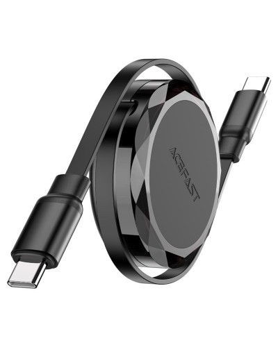 Кабель ACEFAST C13-03 USB-C to USB-C dual retraction charging data cable Black (6974316280132)